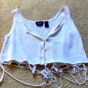 Cropped tank top sweater